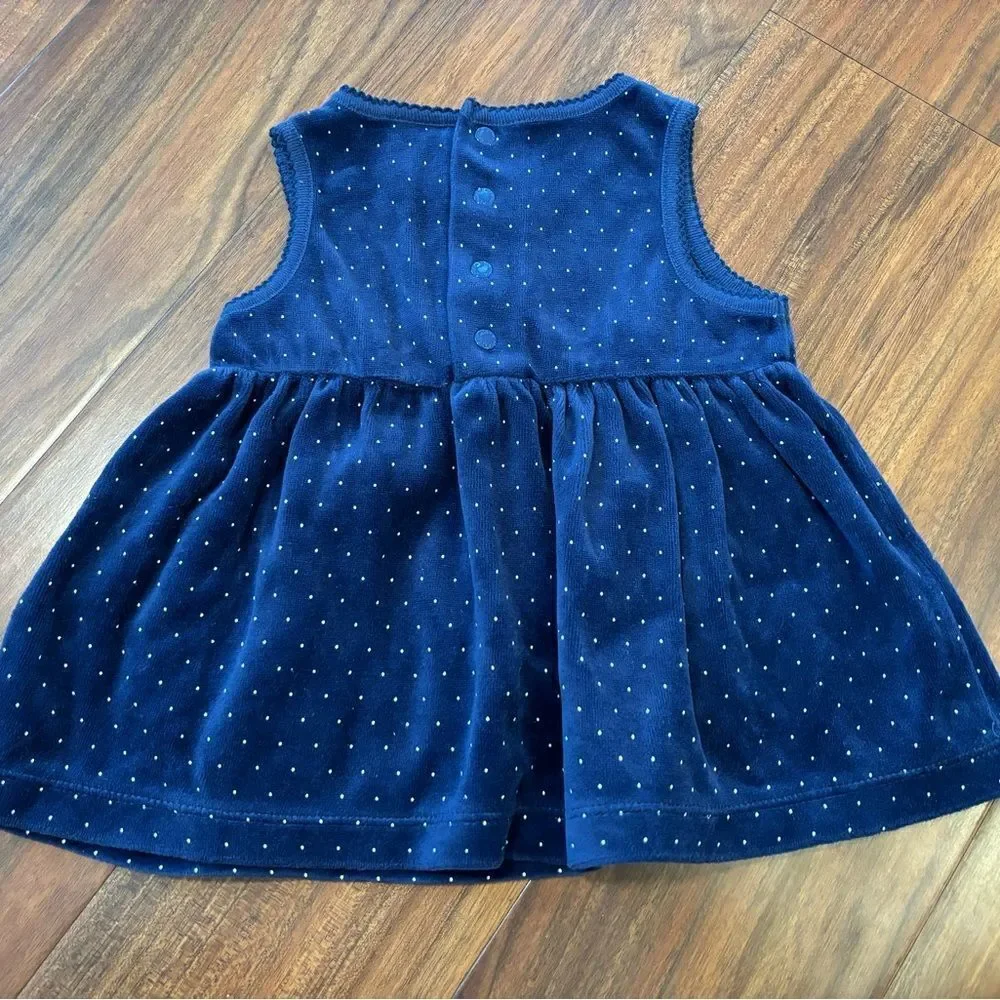 Osh Kosh B’Gosh Baby vintage velour polka dot sleeveless dress